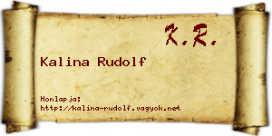 Kalina Rudolf névjegykártya